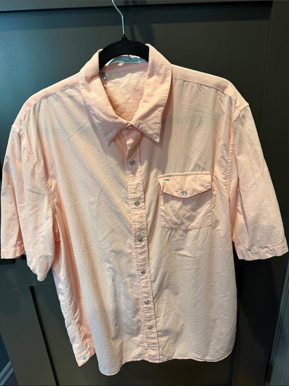 Criquet Light Pink Casual Short-Sleeve Button-Down Shirt Men’s XL